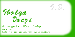 ibolya doczi business card