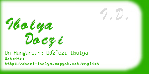 ibolya doczi business card
